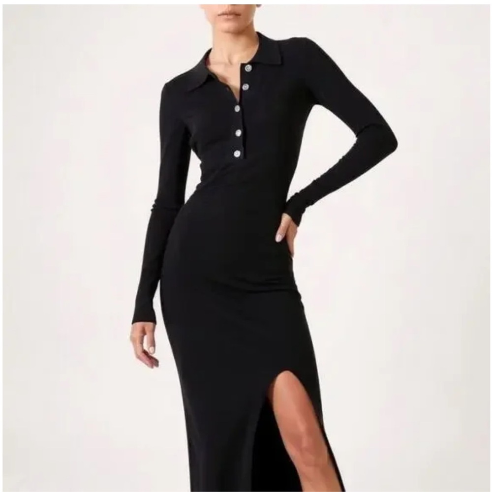 House of Harlow 1960 Black Midi Sweater Dress NWT Size XS